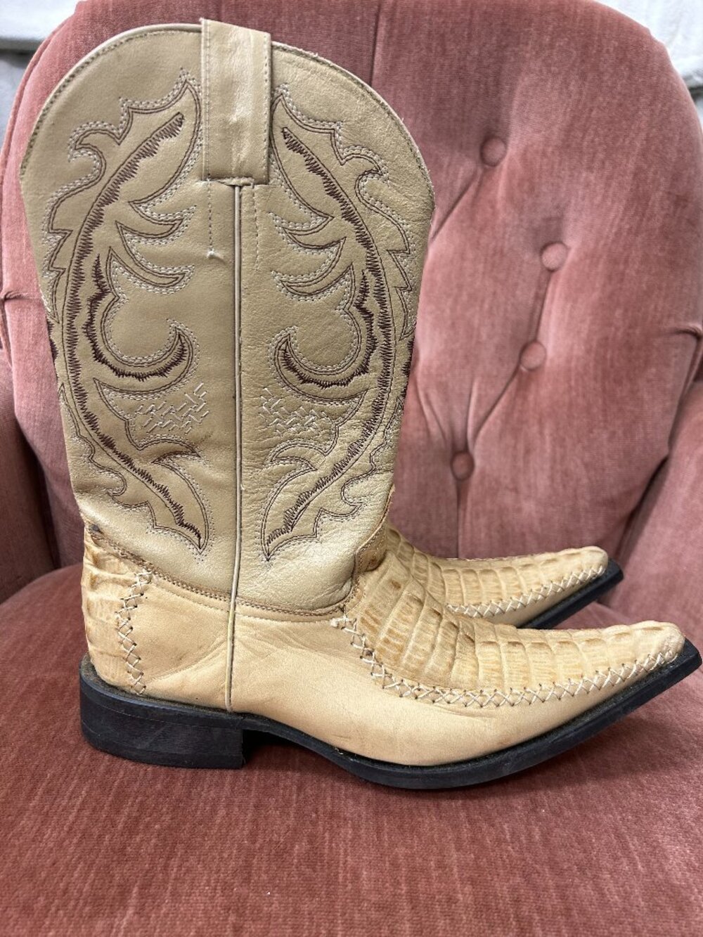 Iborio Cowboy Boots Pointy Square Toe Made in Mexico Leather